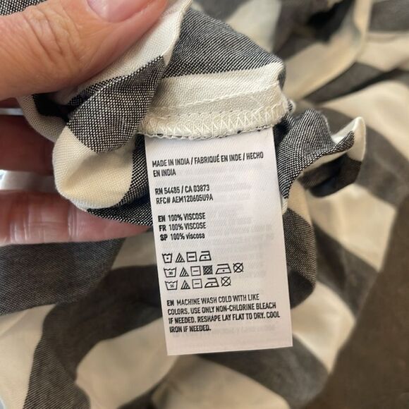 American Eagle Wide Leg Pants Paper Bag Waist Striped with Pockets Size Small - Picture 7 of 15